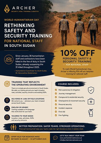 Archer Safety and Security Training - South Sudan