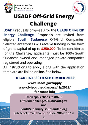 USADF Off Grid Challenge