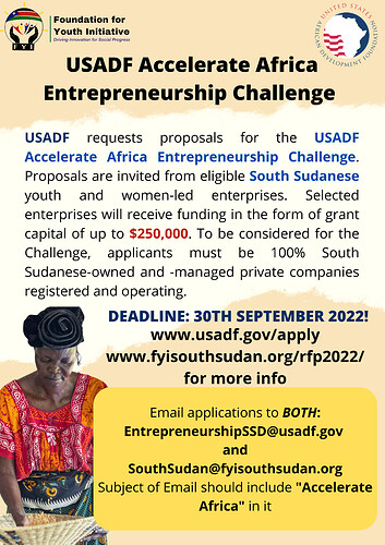 USADF Accelerate Africa Entrepreneurship Challenge