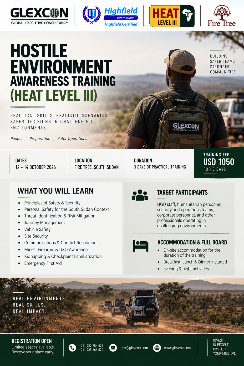 Hostile Environment Awareness Training (HEAT Level III) – October